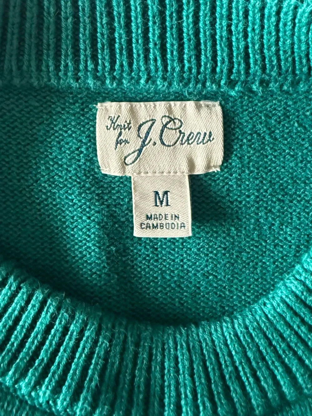 J.Crew Heritage Cotton Crewneck Sweater Men M Teal Green